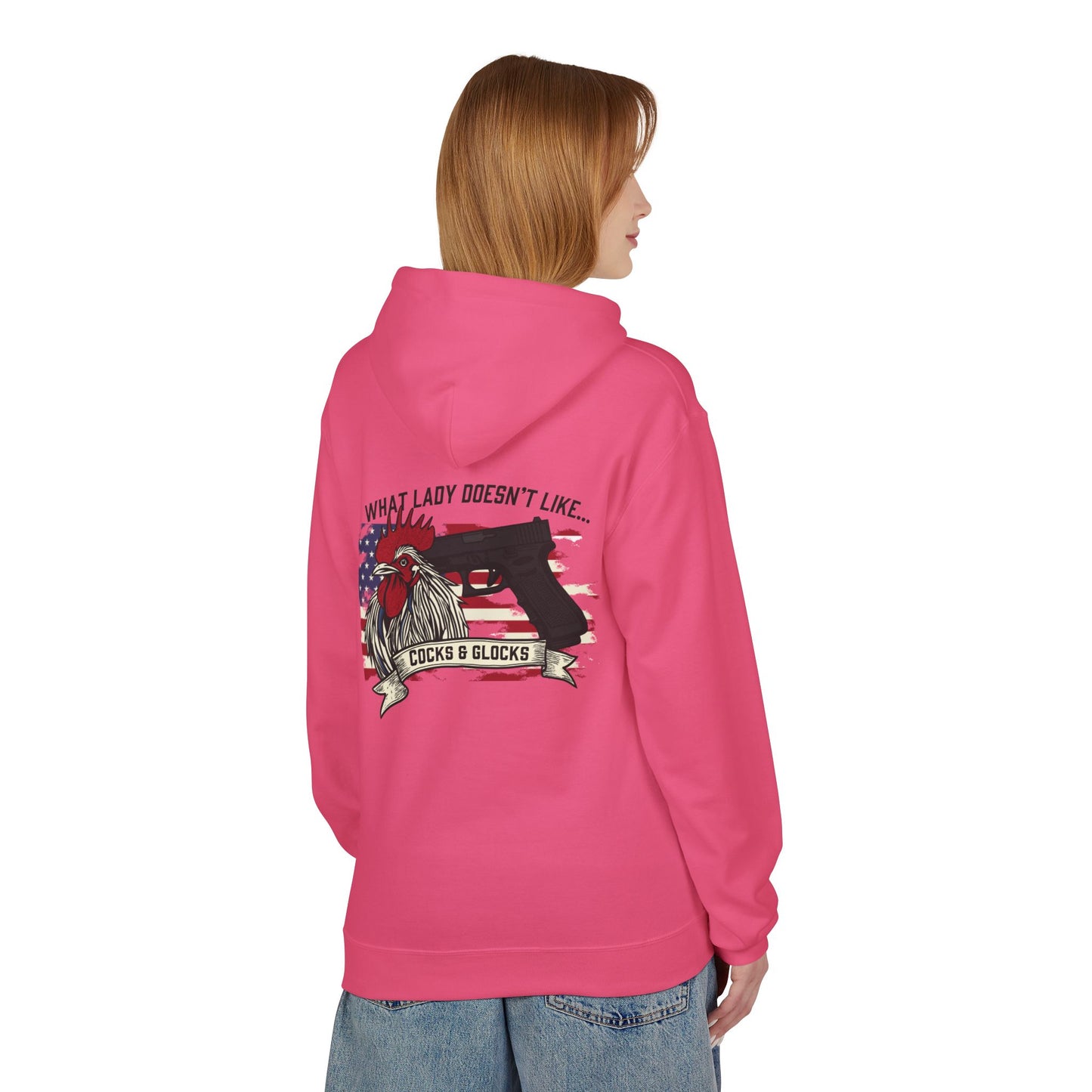 Fleece Hoodie - Patriotic Gun Enthusiast and Woodcraft Venturer Logo Sweatshirt