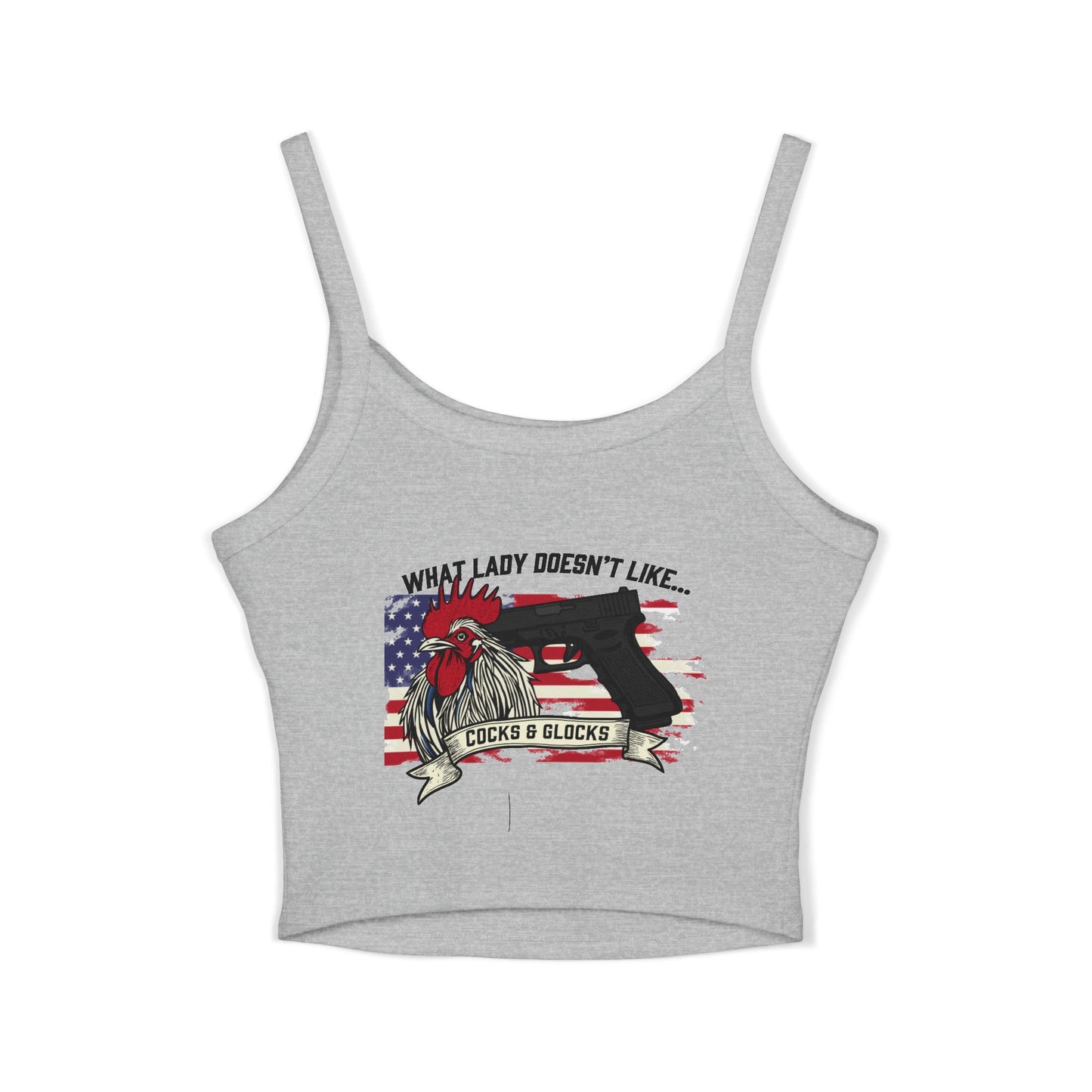 Patriotic Spaghetti Strap Tank Top, Fun Women's Summer Shirt, Ideal for Fourth of July, BBQs, Beach Days, Casual Outings