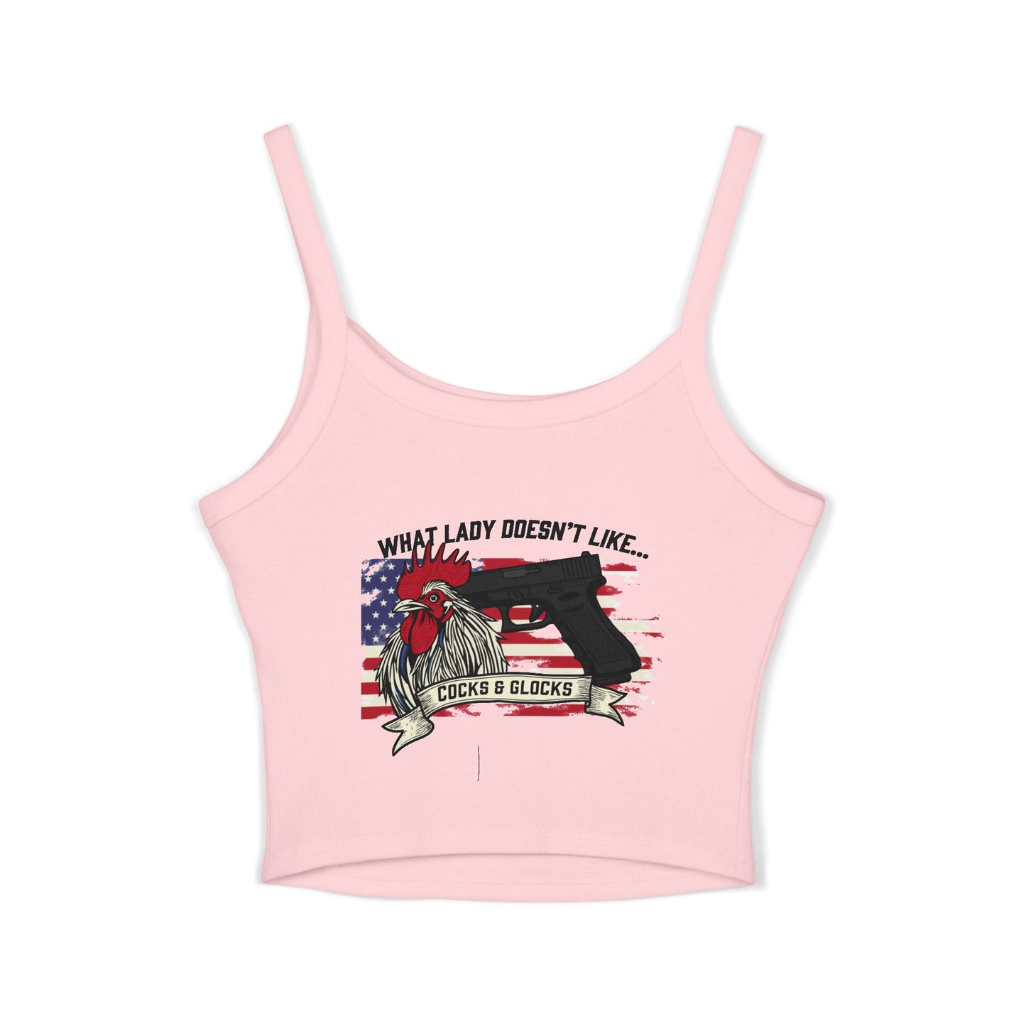 Patriotic Spaghetti Strap Tank Top, Fun Women's Summer Shirt, Ideal for Fourth of July, BBQs, Beach Days, Casual Outings