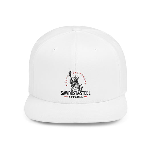 Patriotic Flat Bill Snapback Cap - Ideal for Outdoor Events, Gifts for Dad, Trendy Accessories, 4th of July, Casual Wear