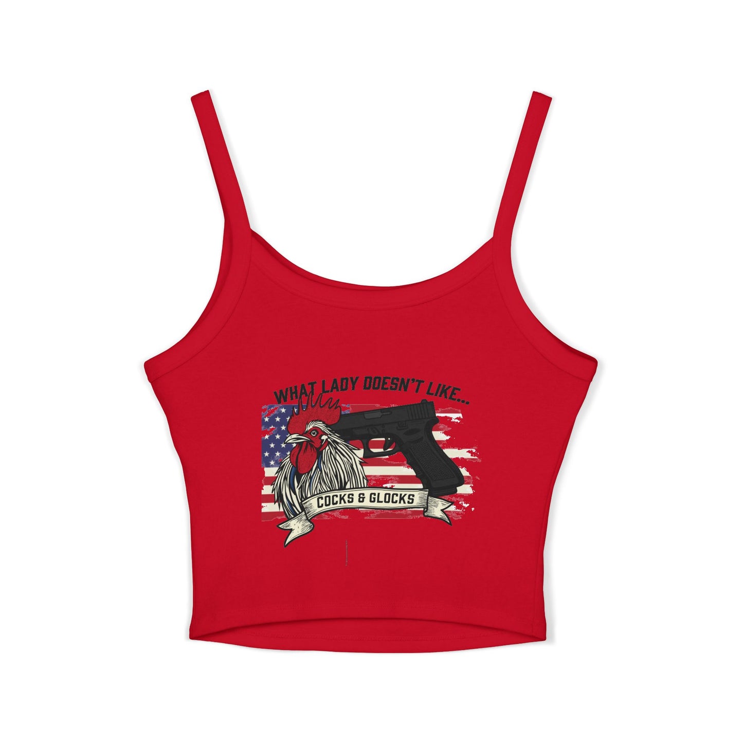 Patriotic Spaghetti Strap Tank Top, Fun Women's Summer Shirt, Ideal for Fourth of July, BBQs, Beach Days, Casual Outings