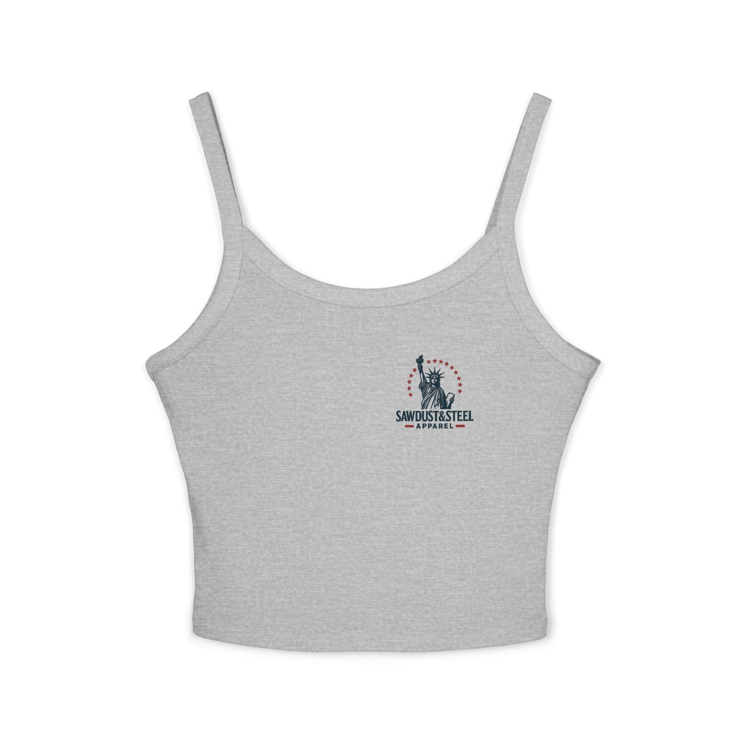 Patriotic Spaghetti Strap Tank Top, Fun Women's Summer Shirt, Ideal for Fourth of July, BBQs, Beach Days, Casual Outings