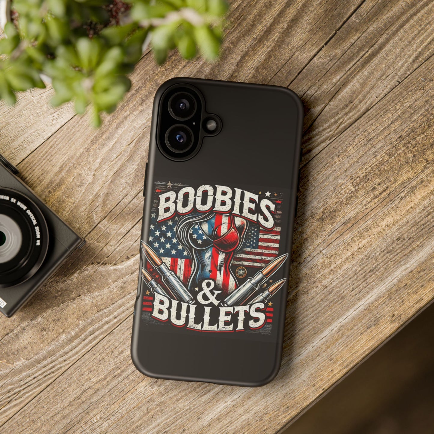 Boobies & Bullets Tough Phone Case - Patriotic Style for Gun Enthusiasts