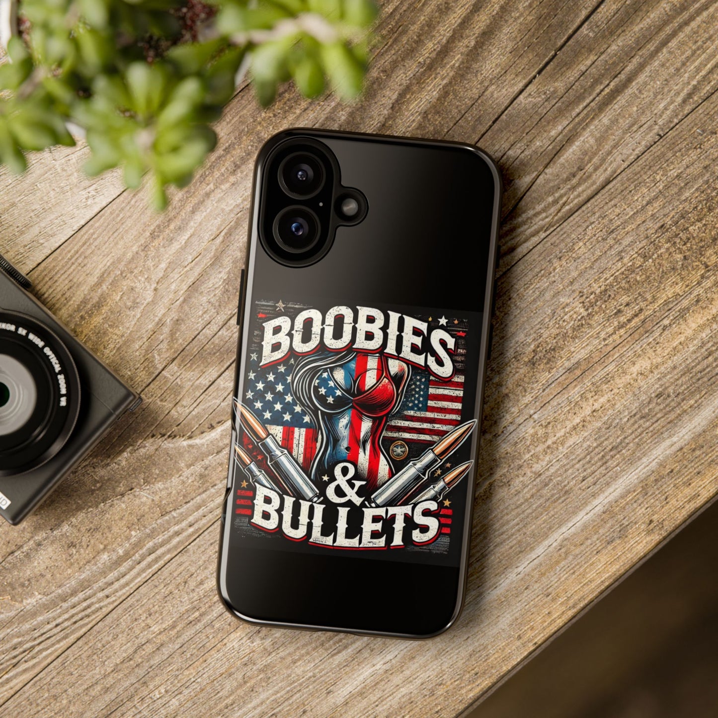 Boobies & Bullets Tough Phone Case - Patriotic Style for Gun Enthusiasts