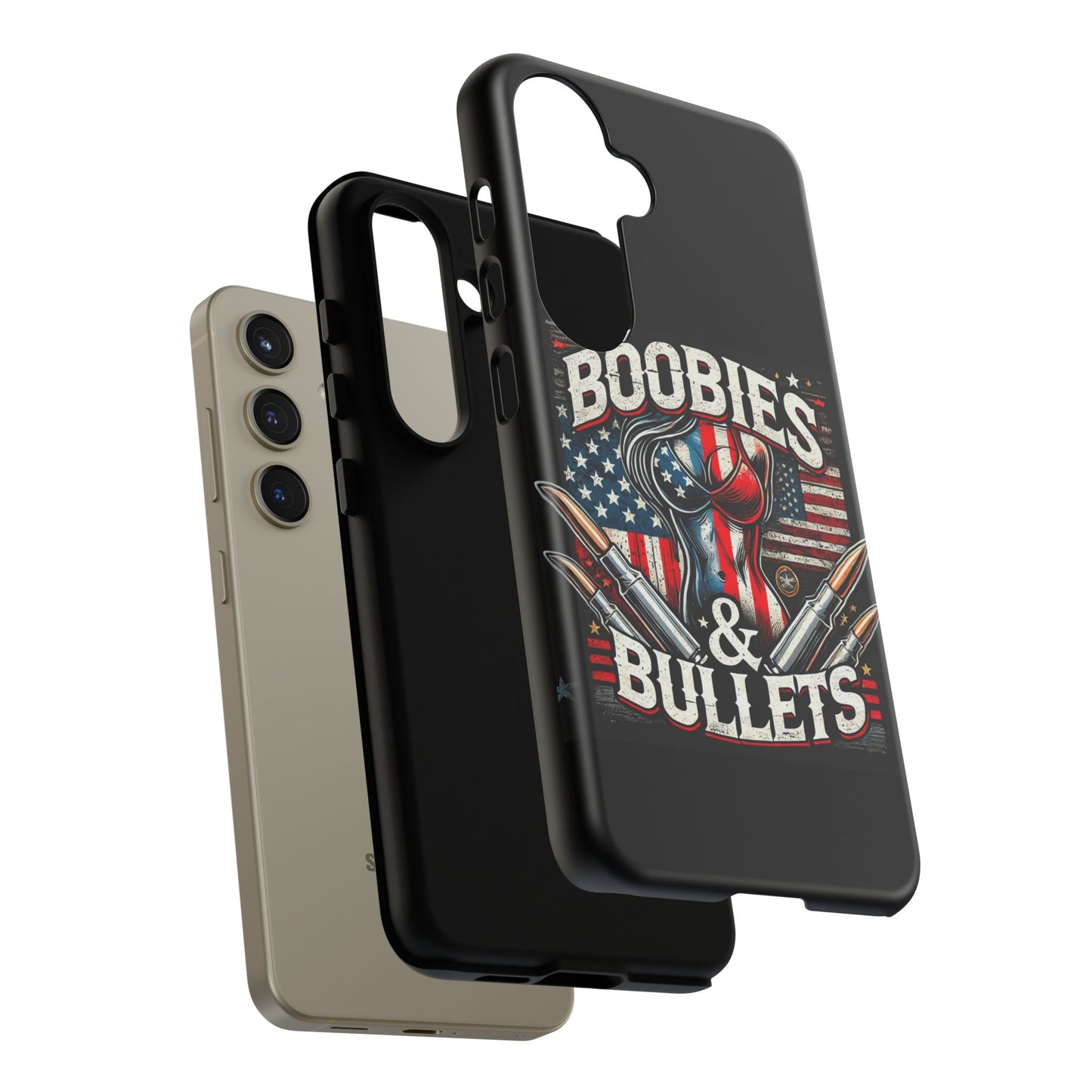 Boobies & Bullets Tough Phone Case - Patriotic Style for Gun Enthusiasts