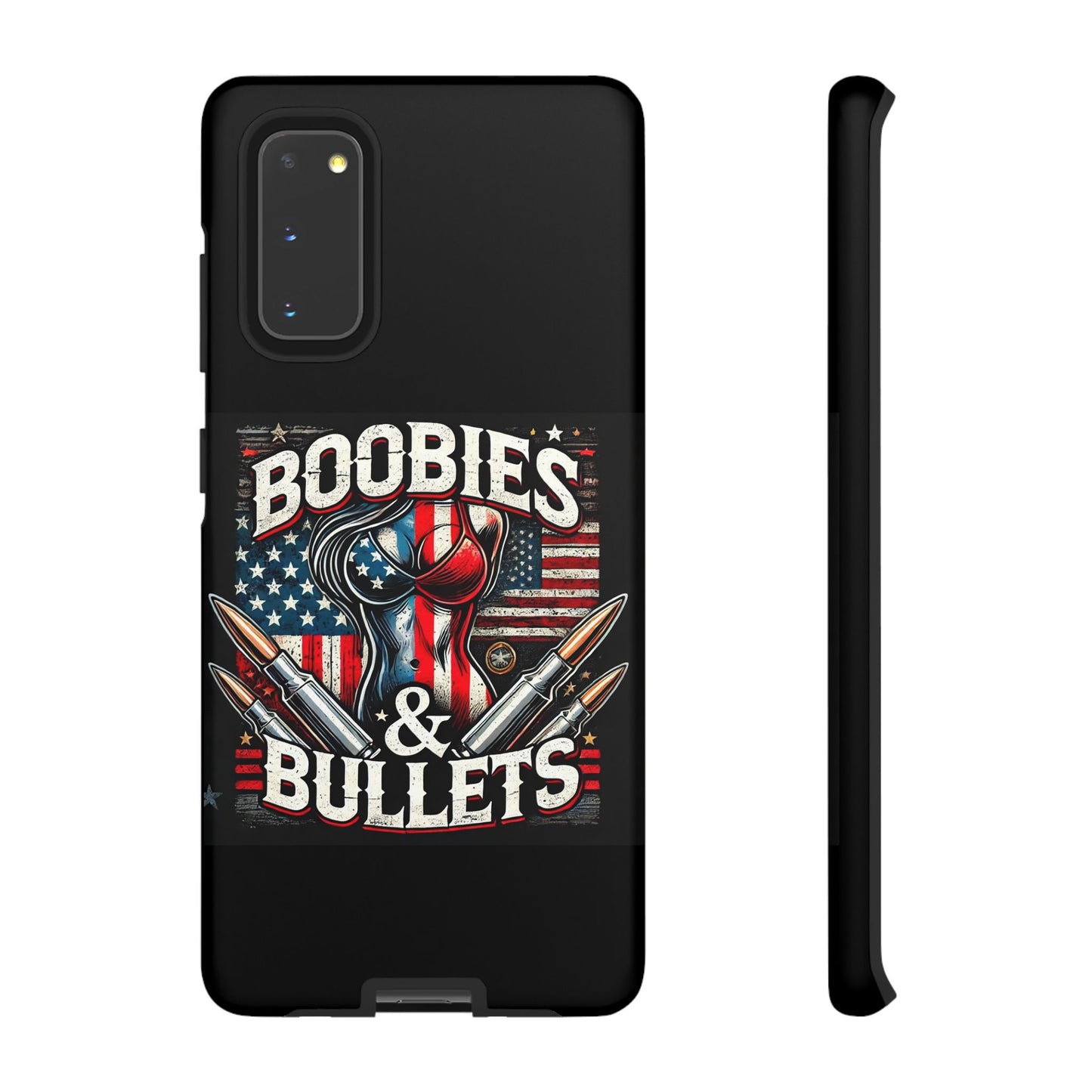 Boobies & Bullets Tough Phone Case - Patriotic Style for Gun Enthusiasts