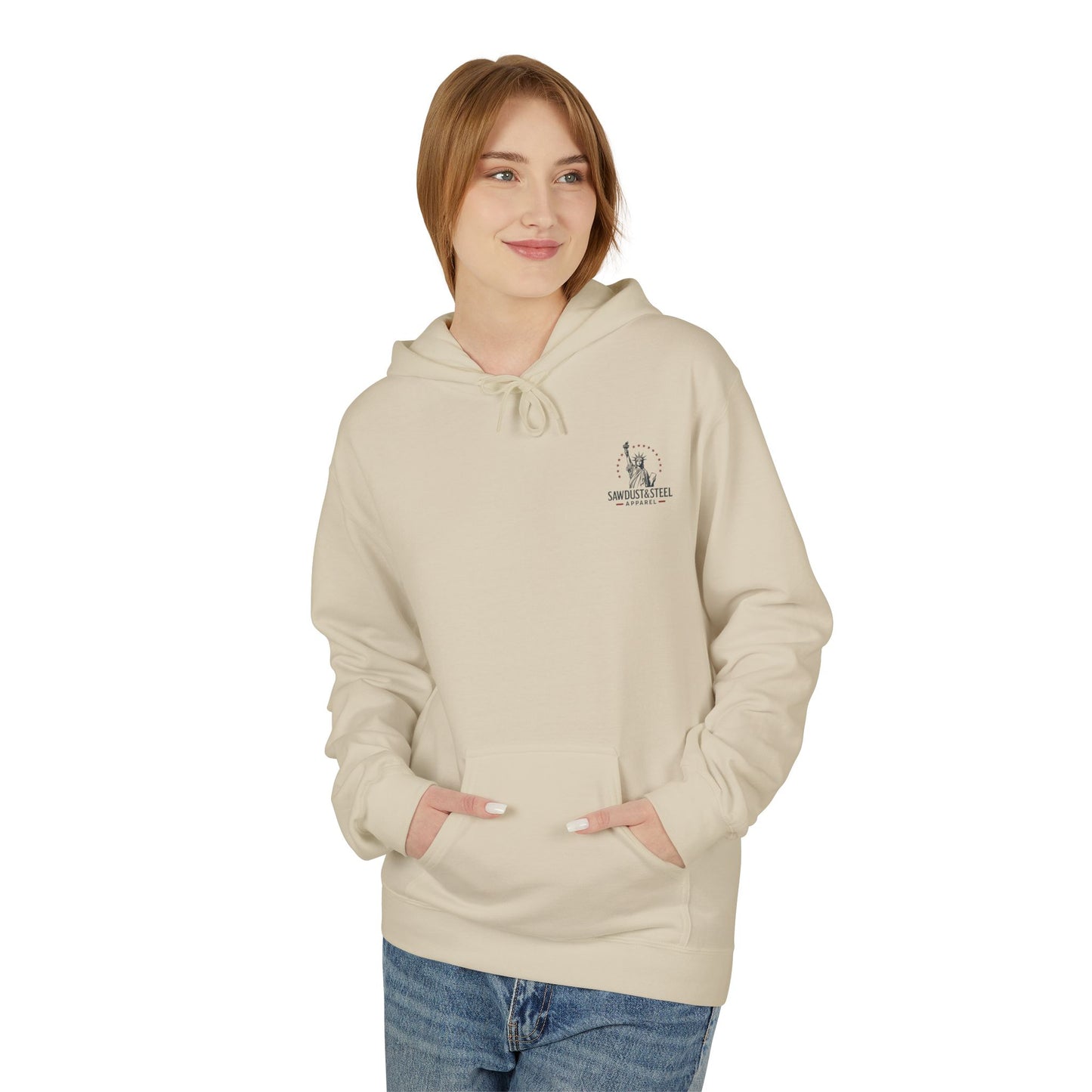 Fleece Hoodie - Patriotic Gun Enthusiast and Woodcraft Venturer Logo Sweatshirt