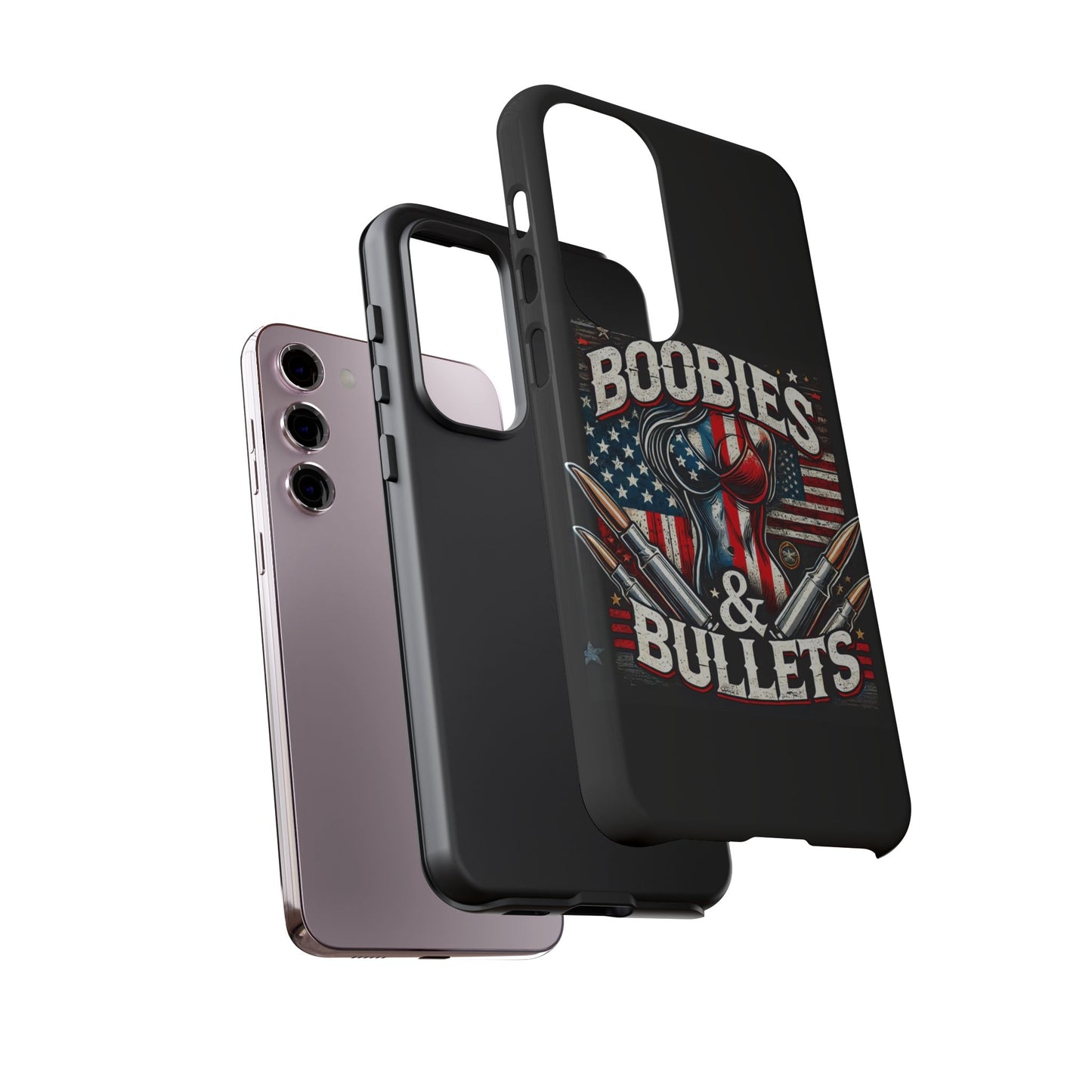 Boobies & Bullets Tough Phone Case - Patriotic Style for Gun Enthusiasts