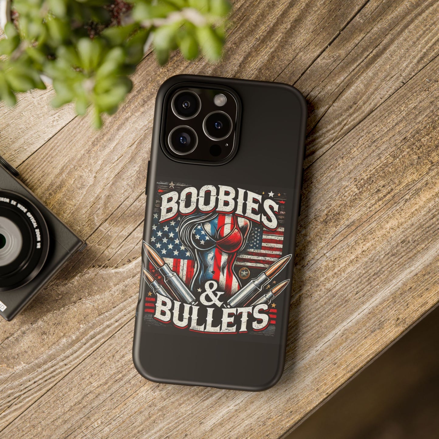 Boobies & Bullets Tough Phone Case - Patriotic Style for Gun Enthusiasts