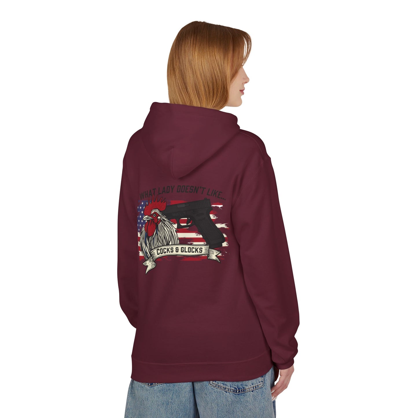 Fleece Hoodie - Patriotic Gun Enthusiast and Woodcraft Venturer Logo Sweatshirt