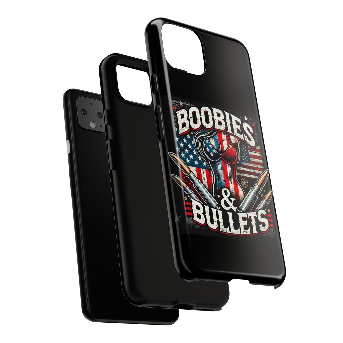 Boobies & Bullets Tough Phone Case - Patriotic Style for Gun Enthusiasts