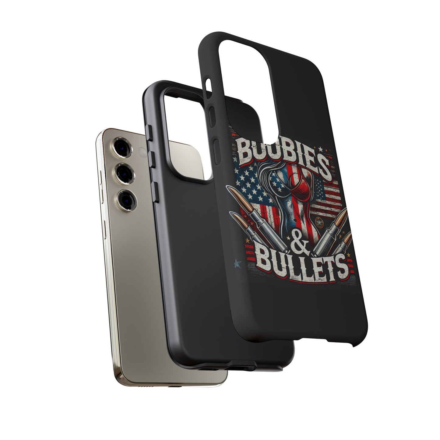 Boobies & Bullets Tough Phone Case - Patriotic Style for Gun Enthusiasts