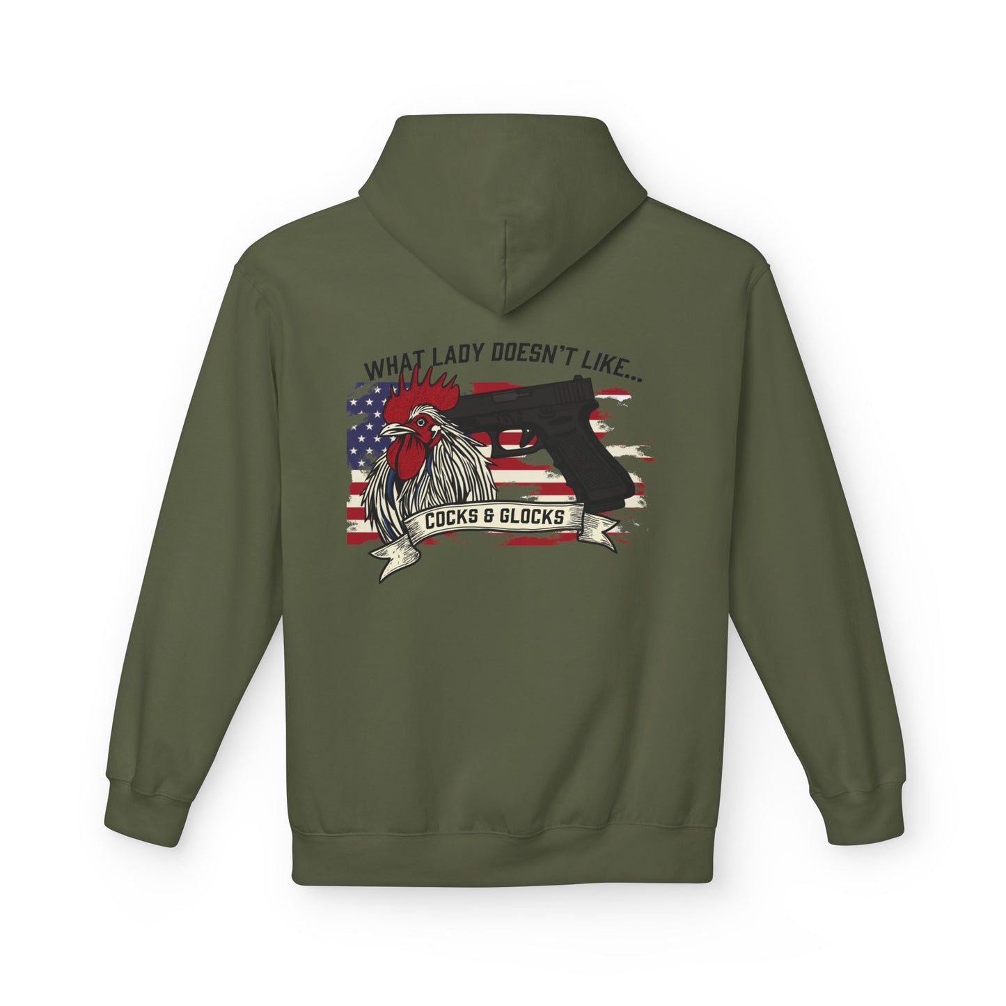 Fleece Hoodie - Patriotic Gun Enthusiast and Woodcraft Venturer Logo Sweatshirt