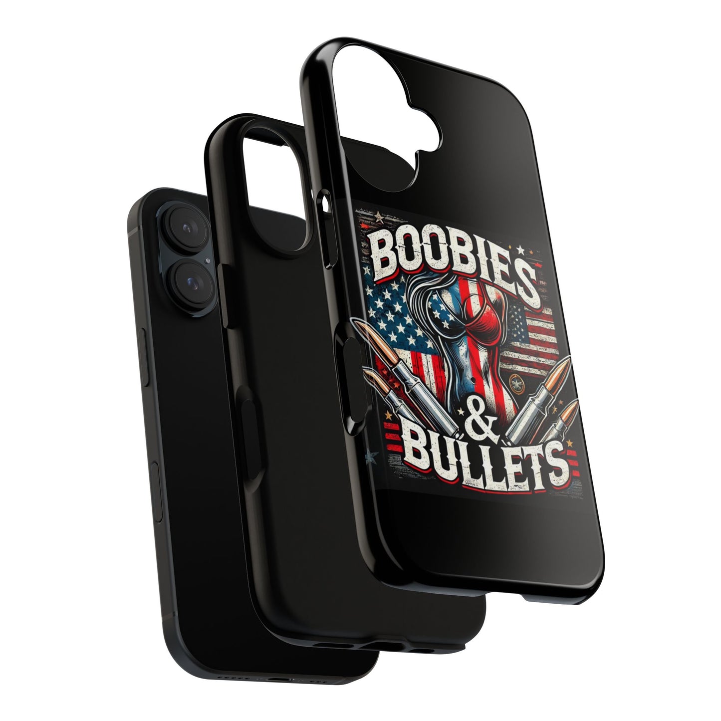 Boobies & Bullets Tough Phone Case - Patriotic Style for Gun Enthusiasts