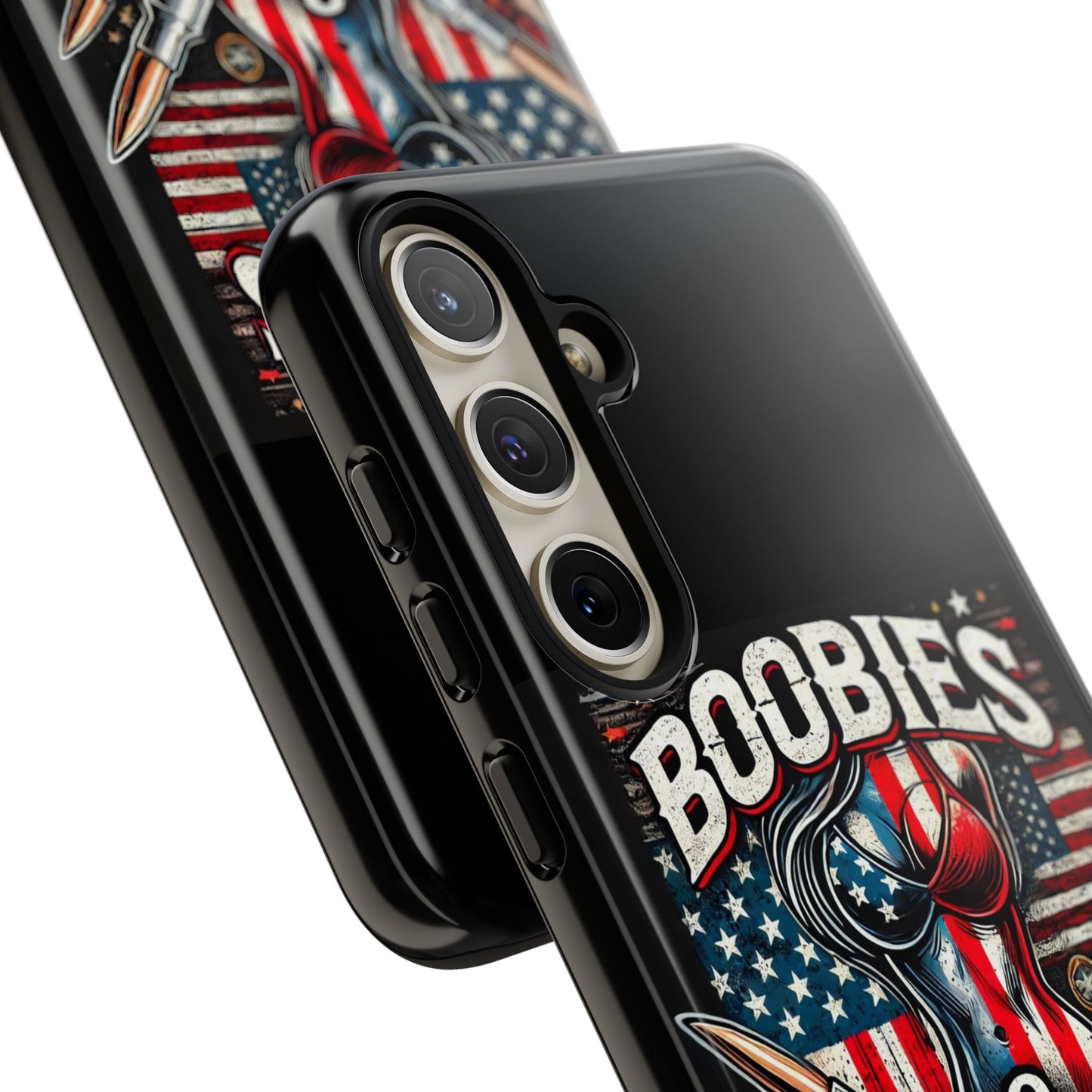 Boobies & Bullets Tough Phone Case - Patriotic Style for Gun Enthusiasts