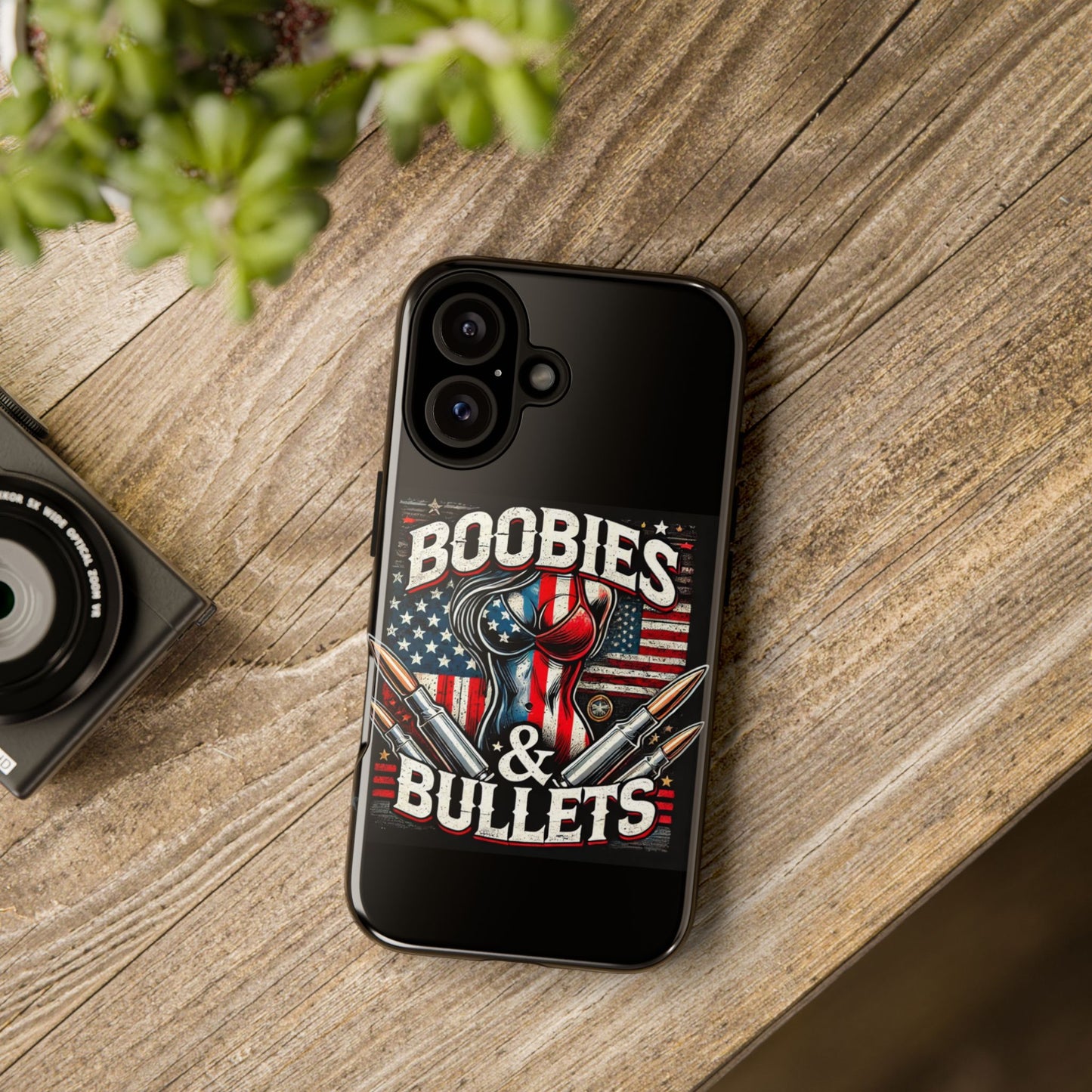 Boobies & Bullets Tough Phone Case - Patriotic Style for Gun Enthusiasts