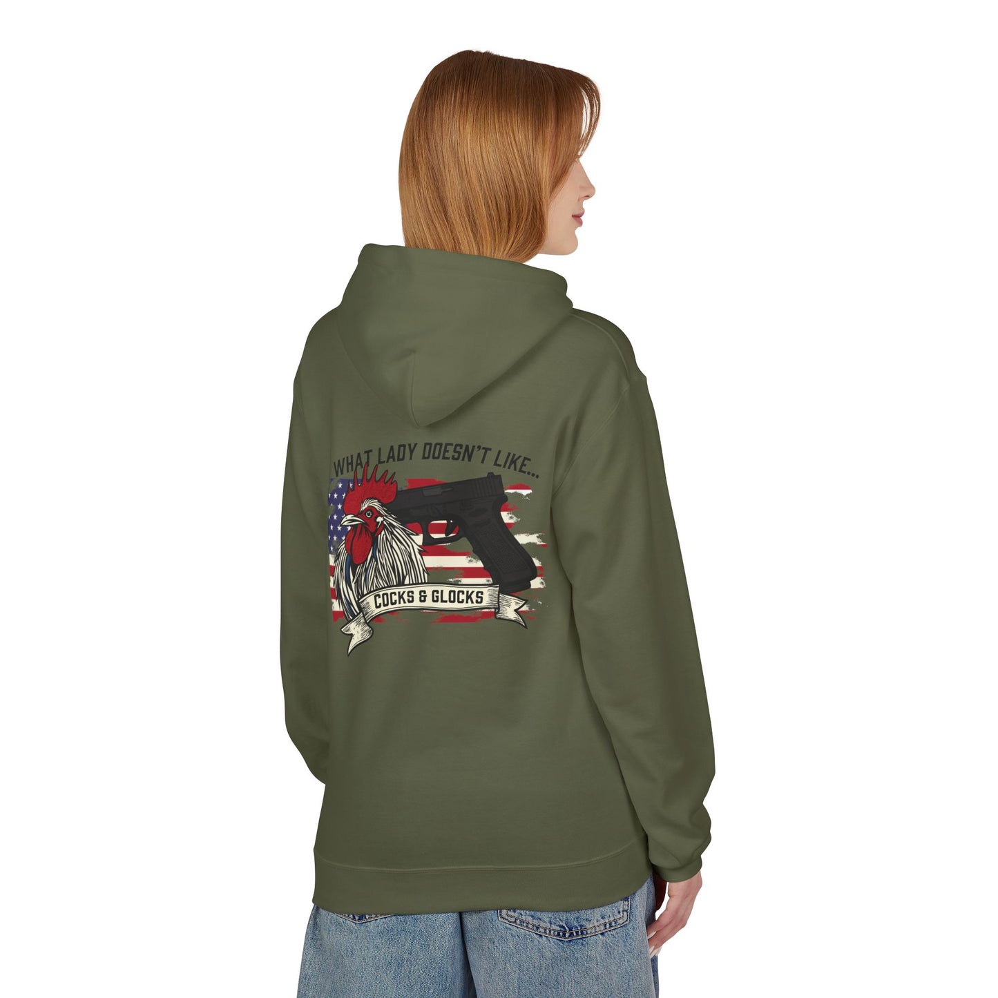 Fleece Hoodie - Patriotic Gun Enthusiast and Woodcraft Venturer Logo Sweatshirt
