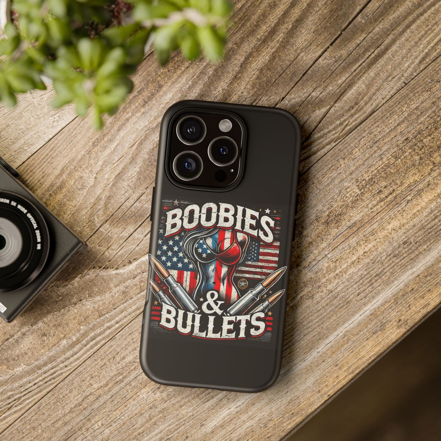 Boobies & Bullets Tough Phone Case - Patriotic Style for Gun Enthusiasts