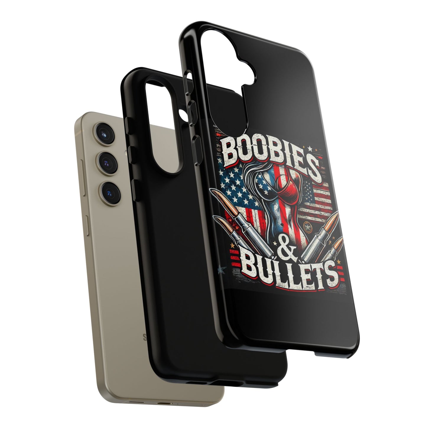 Boobies & Bullets Tough Phone Case - Patriotic Style for Gun Enthusiasts