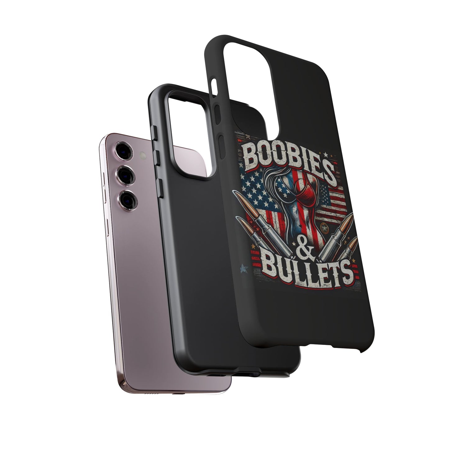 Boobies & Bullets Tough Phone Case - Patriotic Style for Gun Enthusiasts