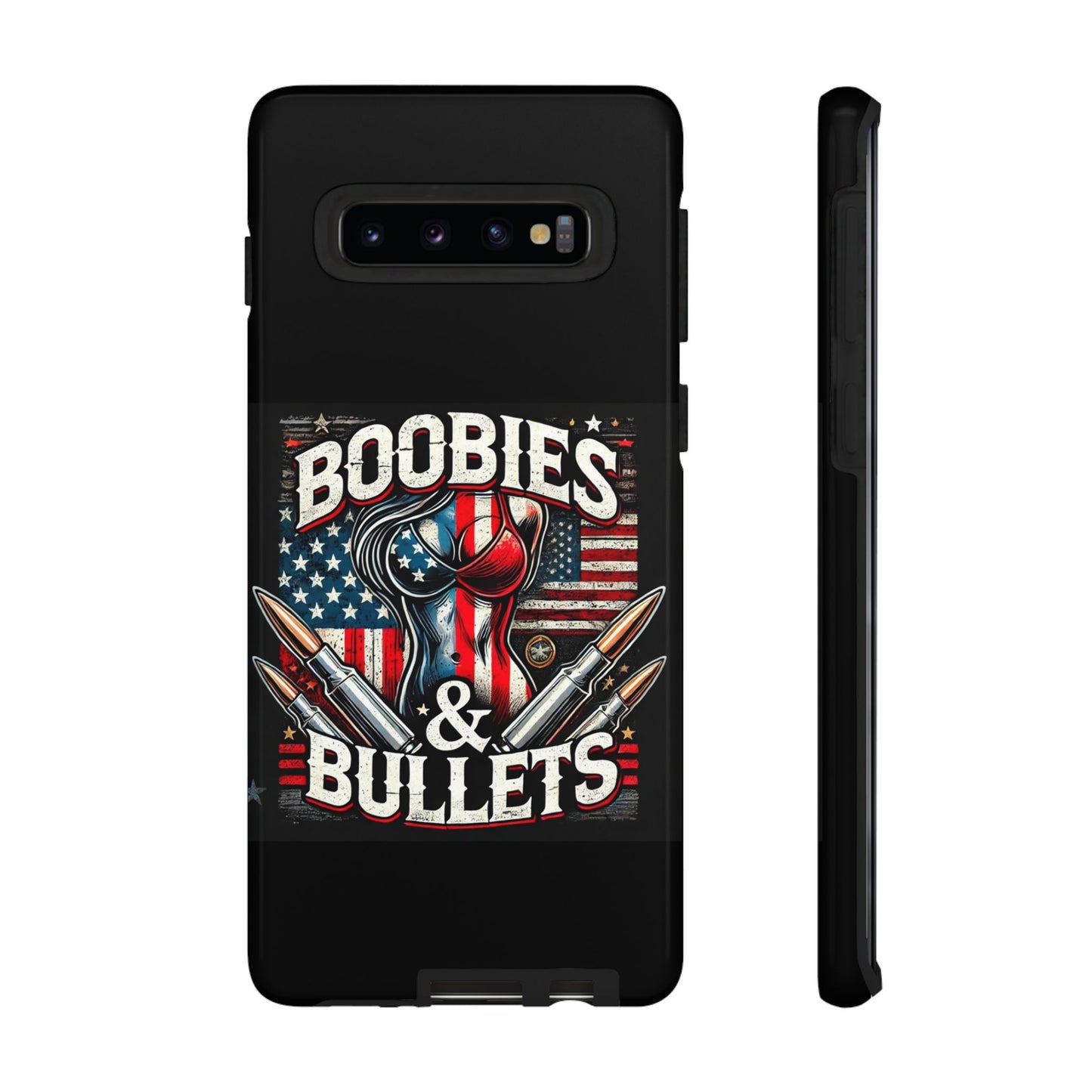 Boobies & Bullets Tough Phone Case - Patriotic Style for Gun Enthusiasts
