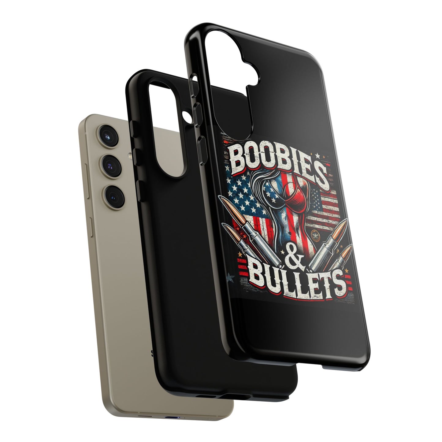 Boobies & Bullets Tough Phone Case - Patriotic Style for Gun Enthusiasts