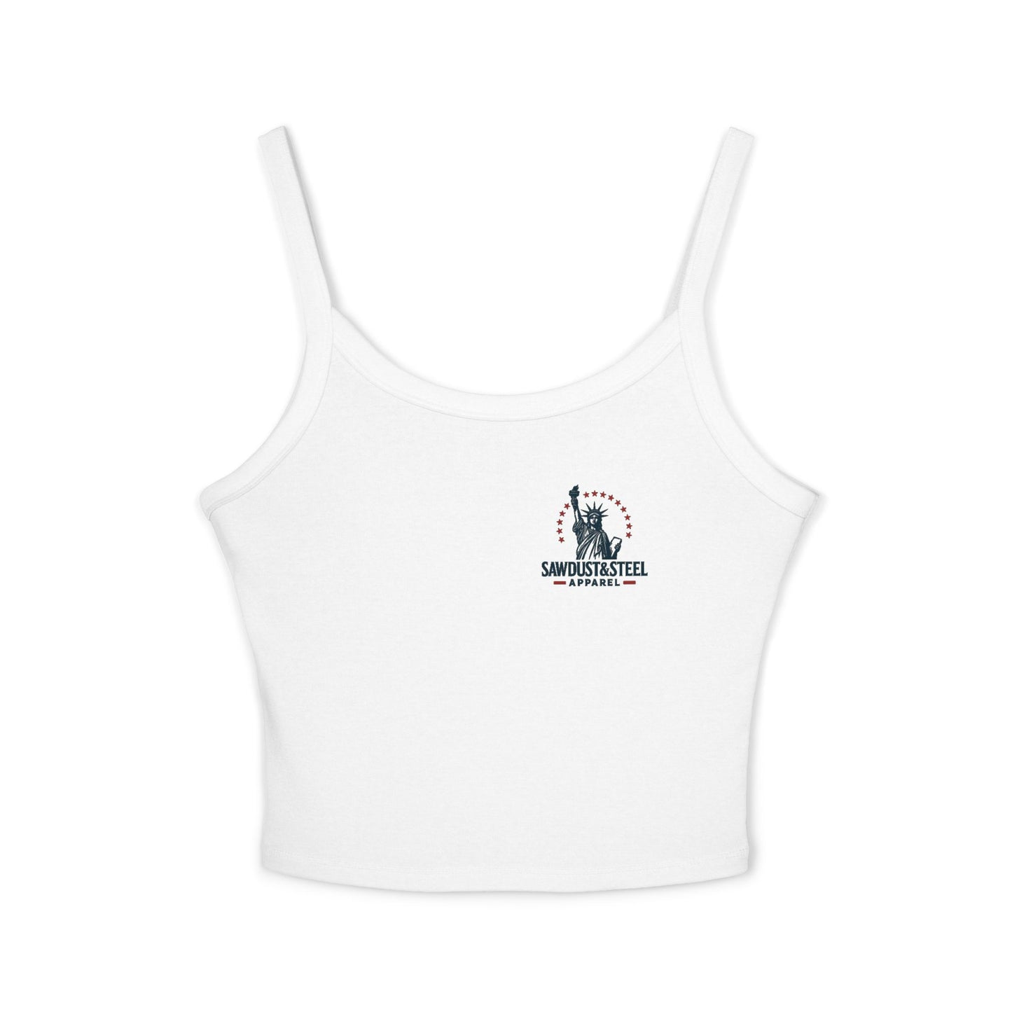 Patriotic Spaghetti Strap Tank Top, Fun Women's Summer Shirt, Ideal for Fourth of July, BBQs, Beach Days, Casual Outings