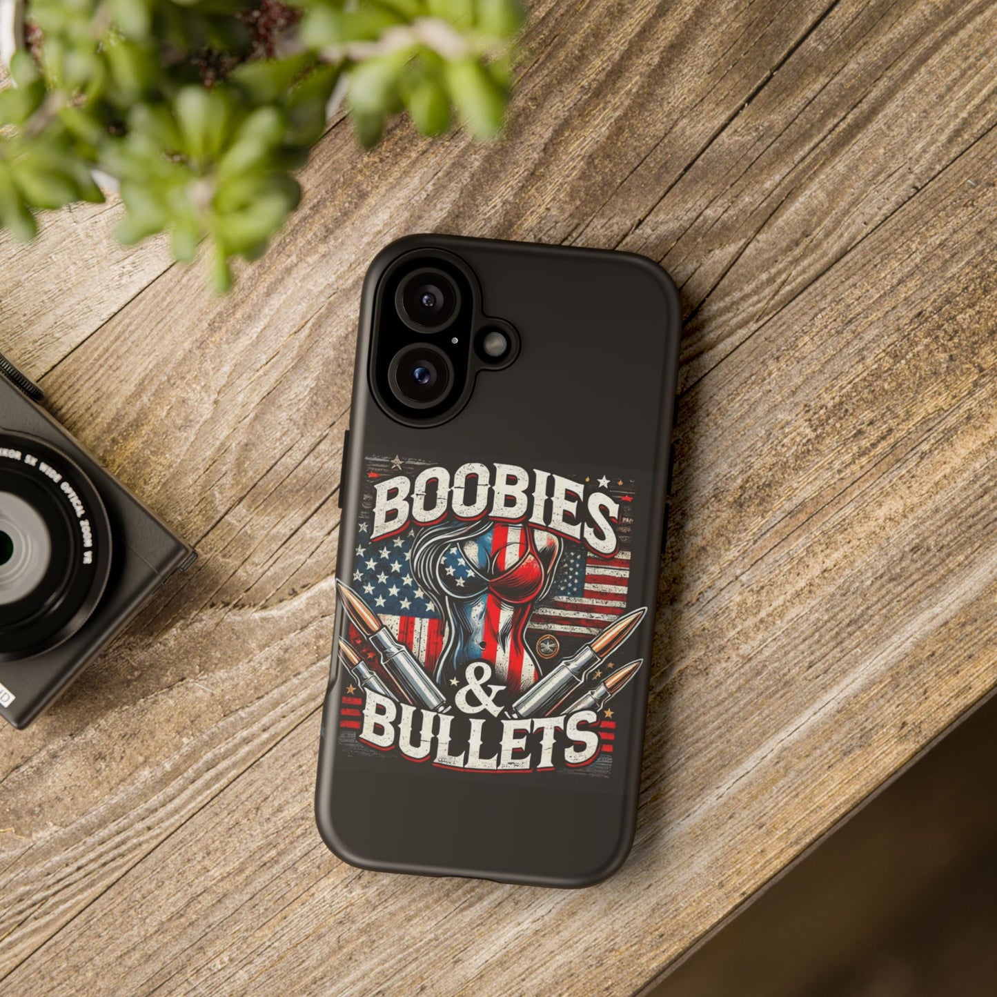 Boobies & Bullets Tough Phone Case - Patriotic Style for Gun Enthusiasts