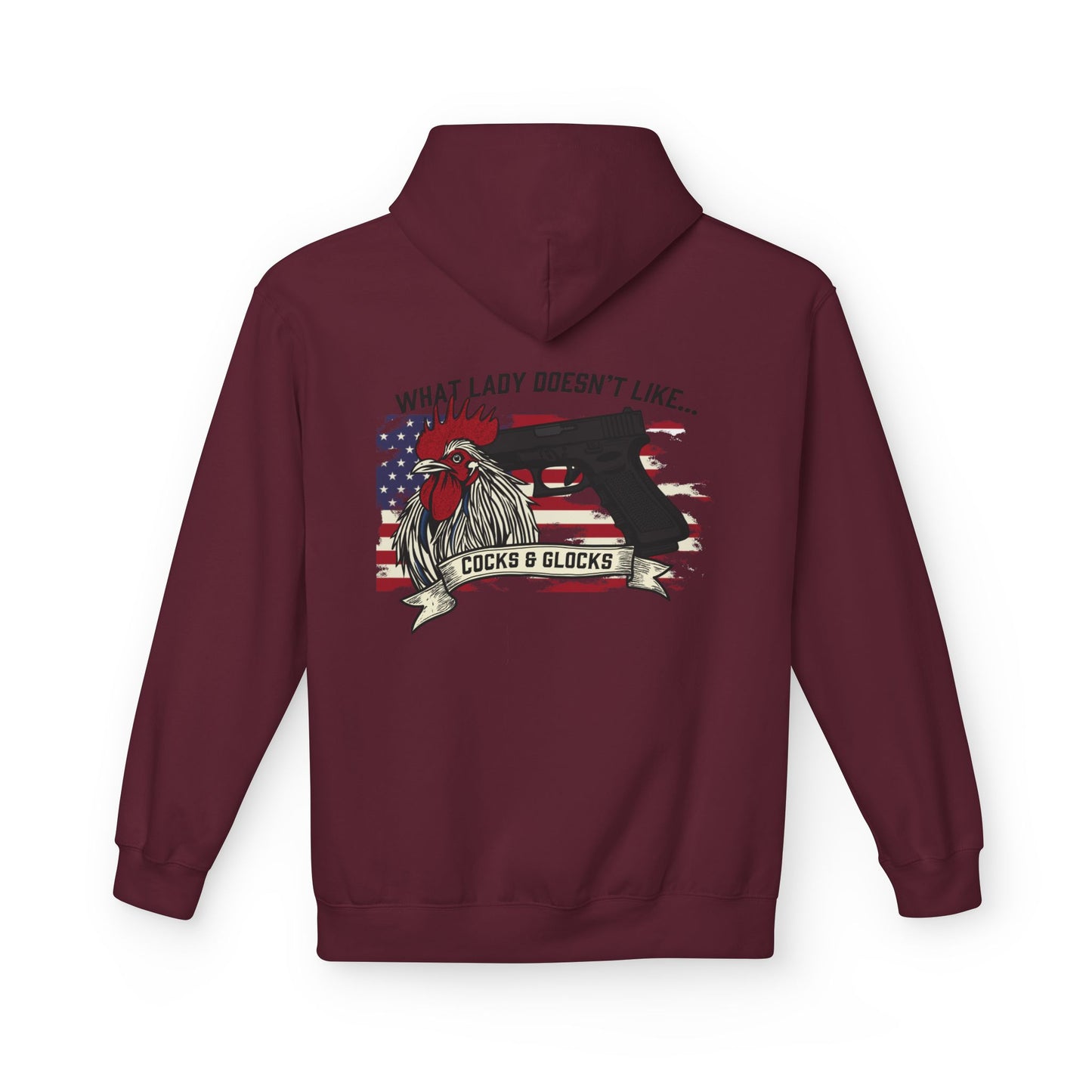 Fleece Hoodie - Patriotic Gun Enthusiast and Woodcraft Venturer Logo Sweatshirt