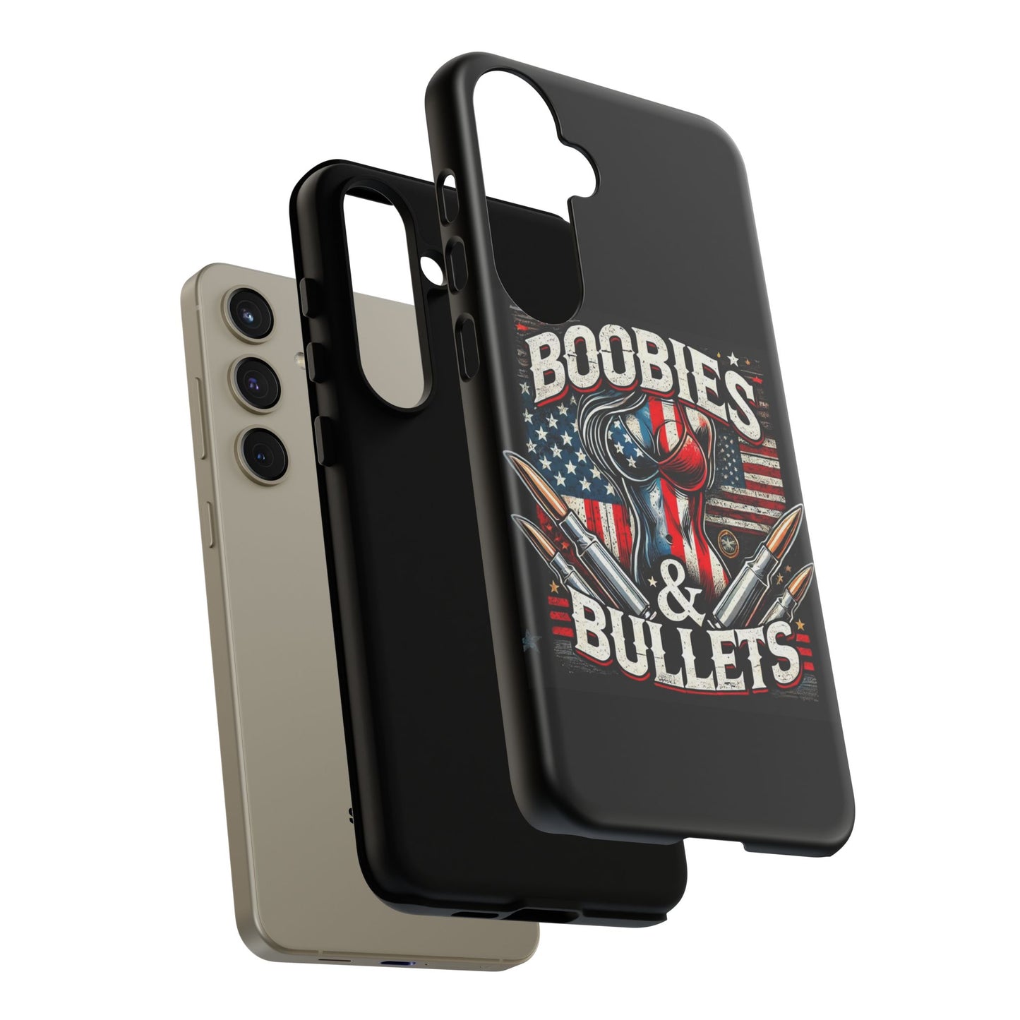 Boobies & Bullets Tough Phone Case - Patriotic Style for Gun Enthusiasts
