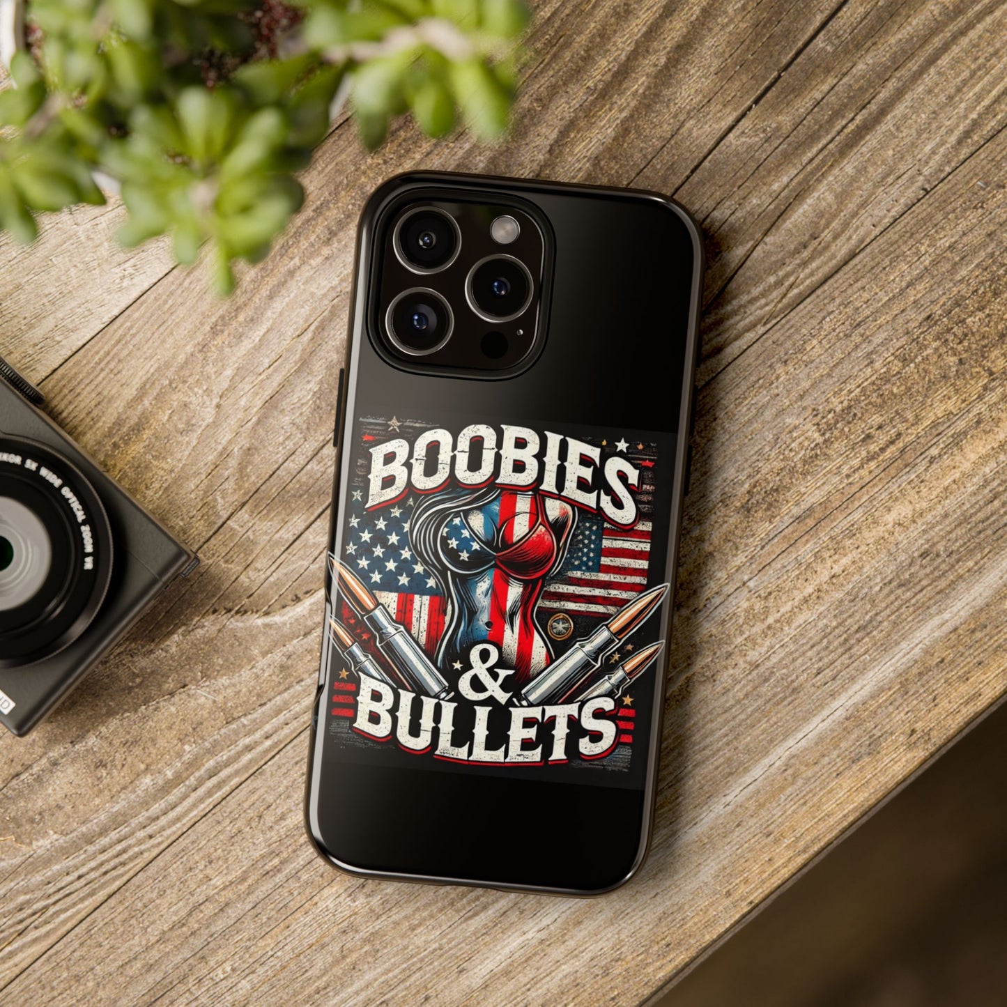 Boobies & Bullets Tough Phone Case - Patriotic Style for Gun Enthusiasts