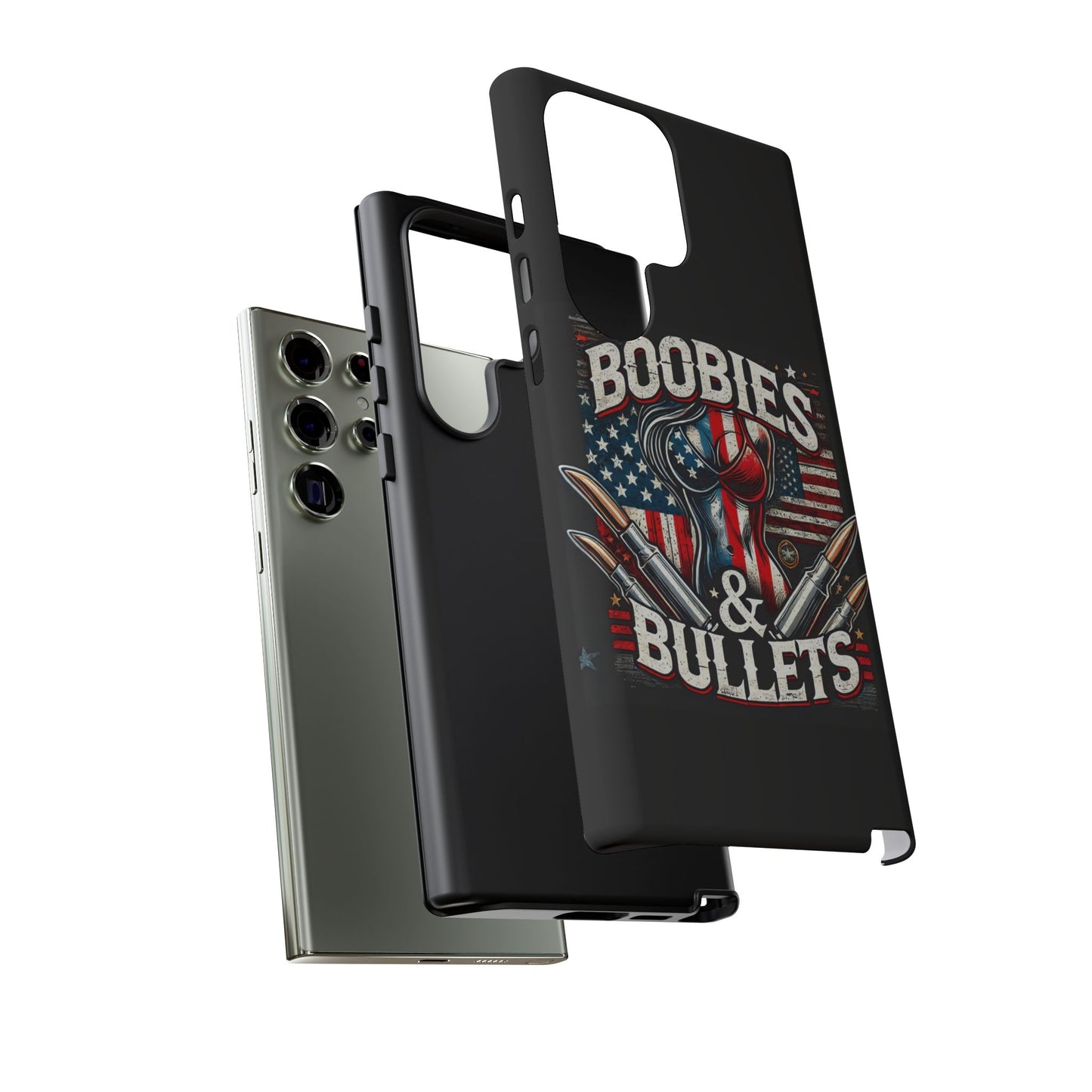 Boobies & Bullets Tough Phone Case - Patriotic Style for Gun Enthusiasts