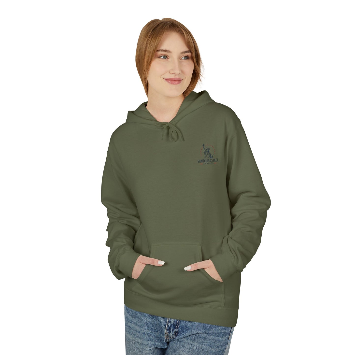 Fleece Hoodie - Patriotic Gun Enthusiast and Woodcraft Venturer Logo Sweatshirt