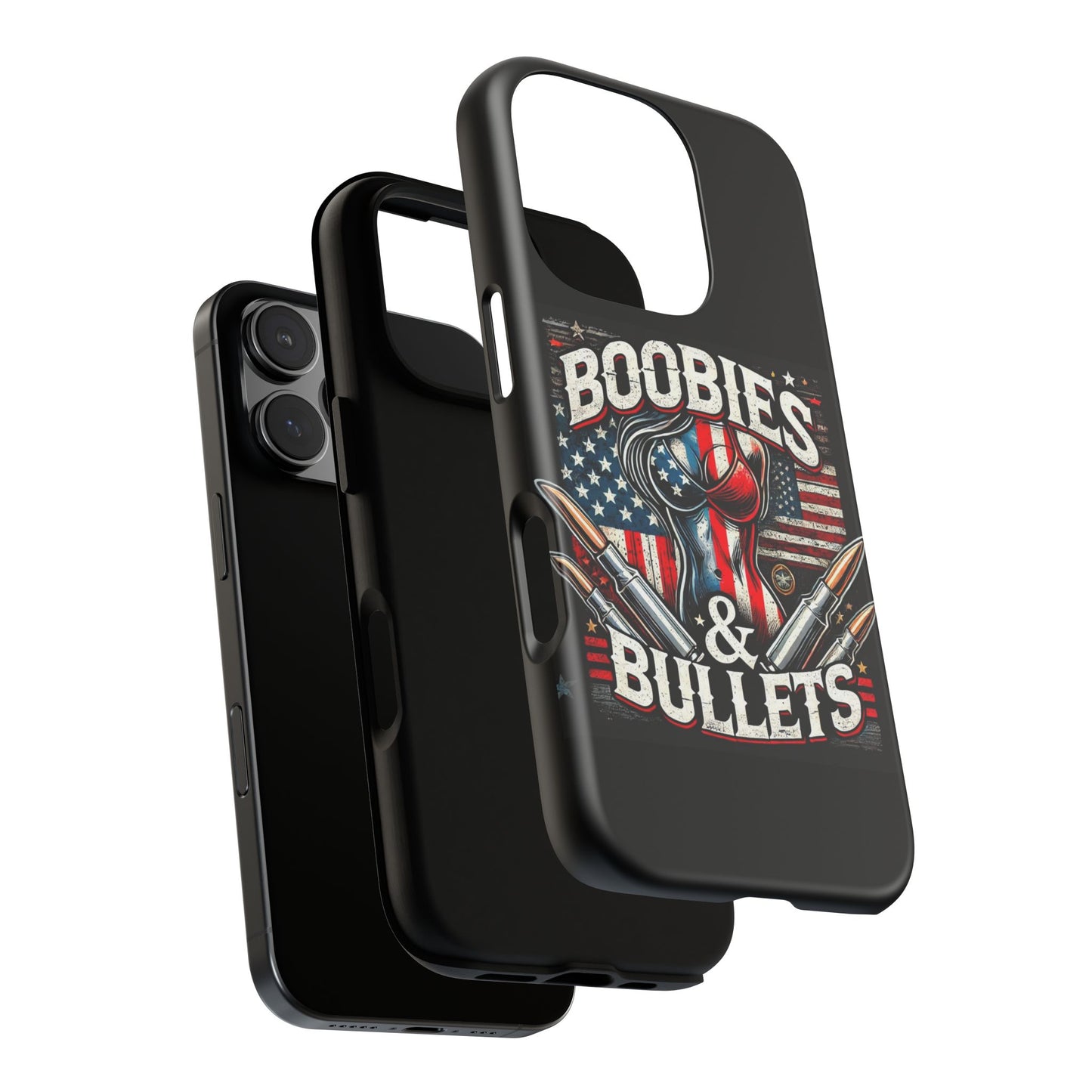 Boobies & Bullets Tough Phone Case - Patriotic Style for Gun Enthusiasts