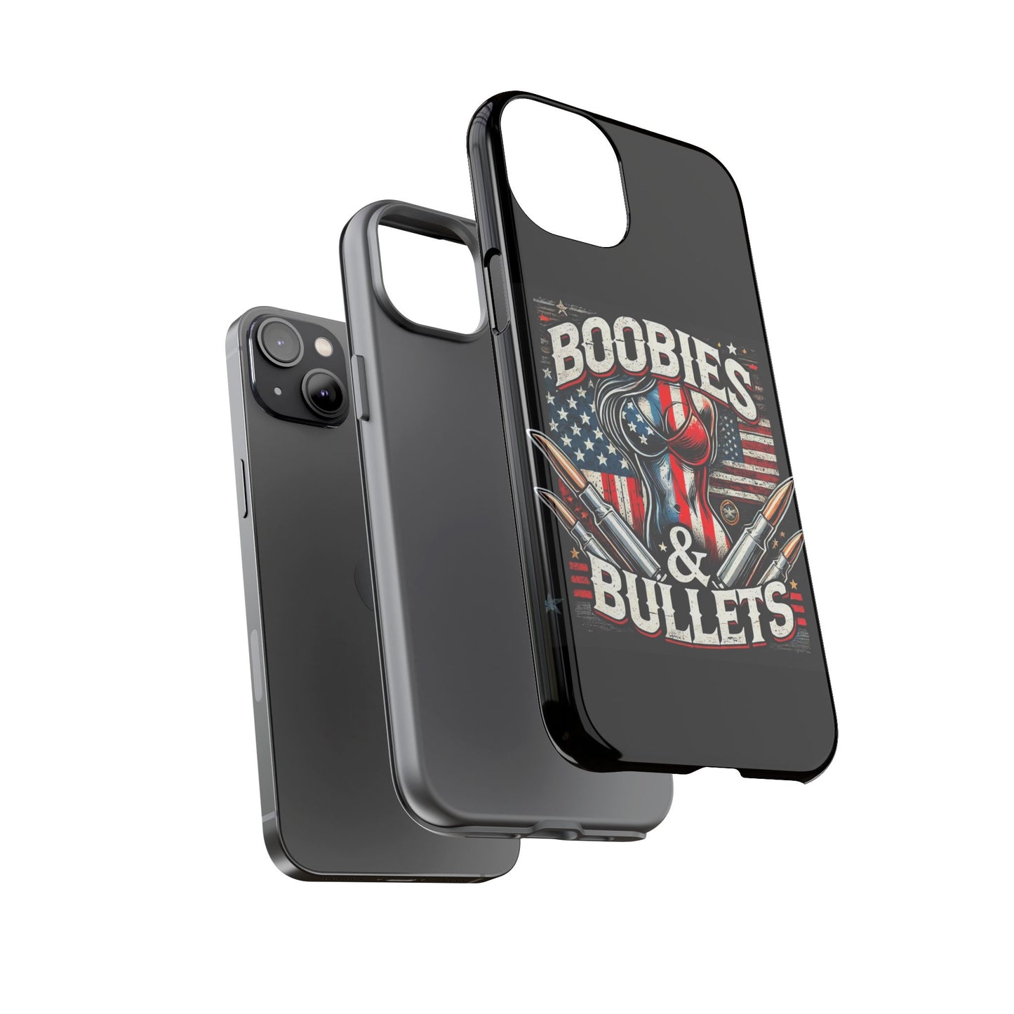 Boobies & Bullets Tough Phone Case - Patriotic Style for Gun Enthusiasts