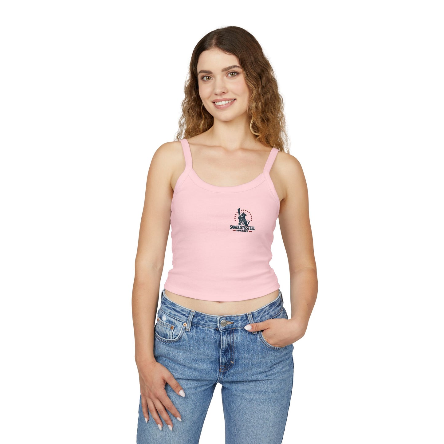 Patriotic Spaghetti Strap Tank Top, Fun Women's Summer Shirt, Ideal for Fourth of July, BBQs, Beach Days, Casual Outings