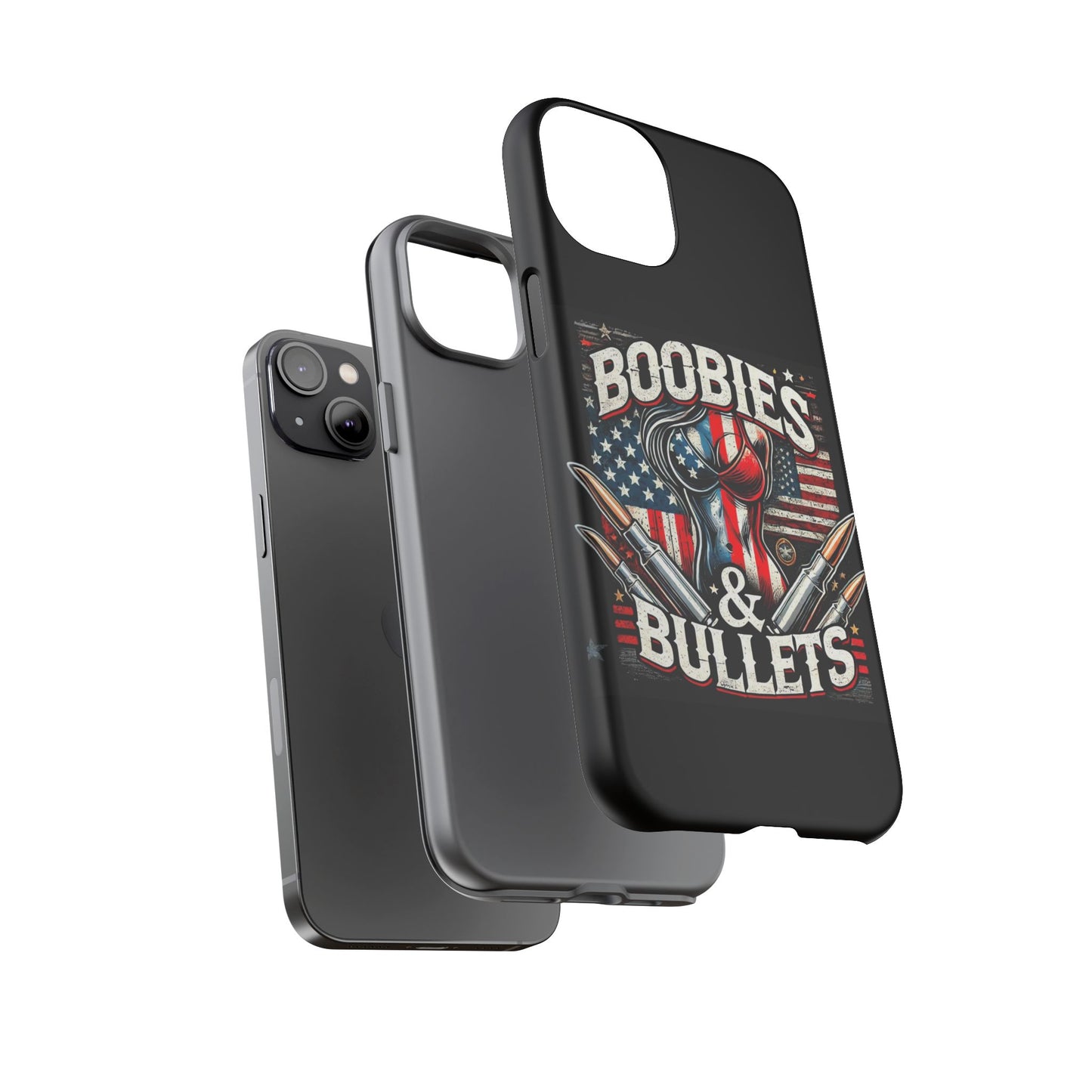 Boobies & Bullets Tough Phone Case - Patriotic Style for Gun Enthusiasts