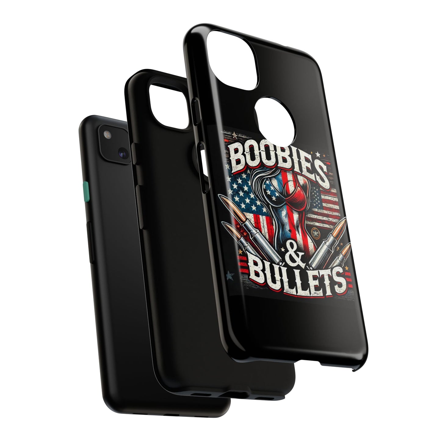Boobies & Bullets Tough Phone Case - Patriotic Style for Gun Enthusiasts